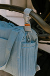 Light Denim - Stroller Strap Clip Set