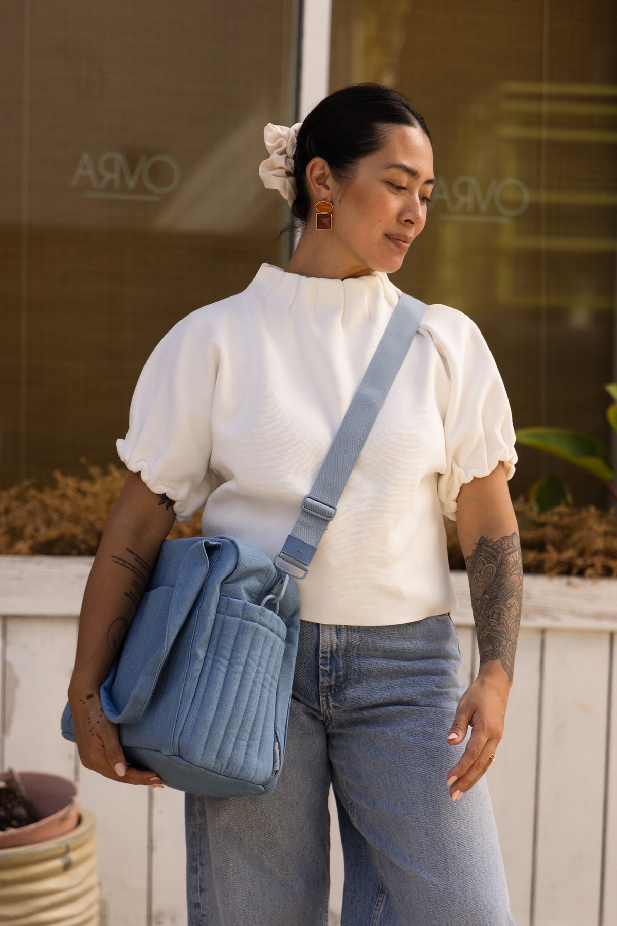 Light Denim - Diaper Bag