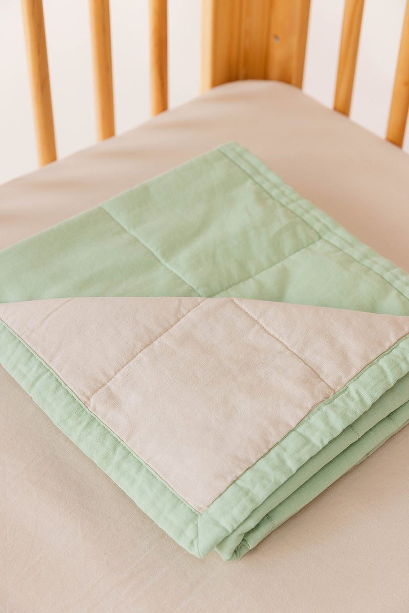 Alexandrine/Sparrow - Linen Quilted Blanket