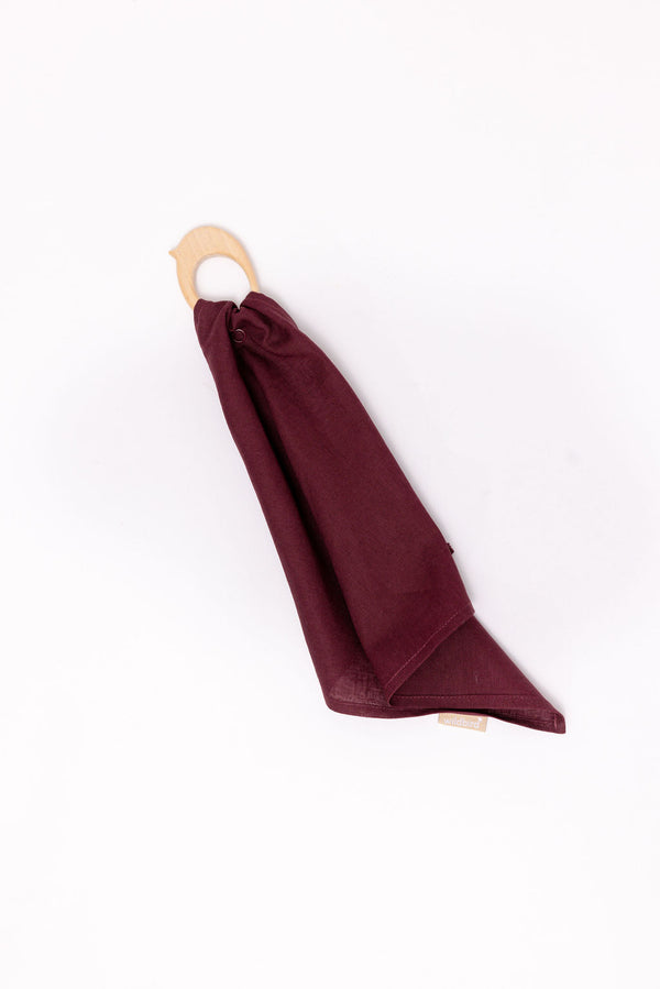 Grackle - Linen + Maple Ring Teether