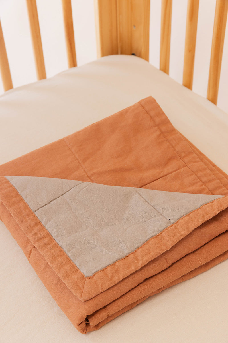 Merganser/Desert Lark - Linen Quilted Blanket