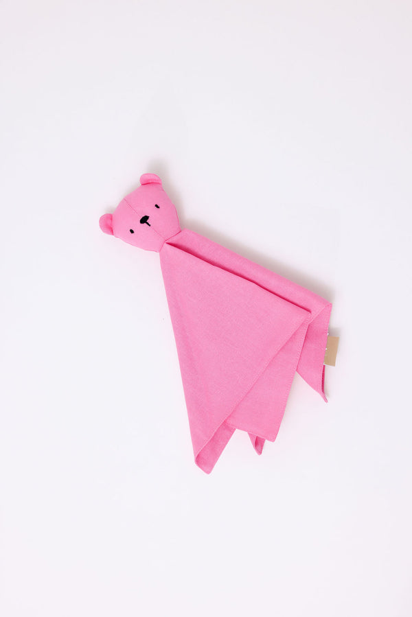 Pink Robin - Linen Lovey Bear