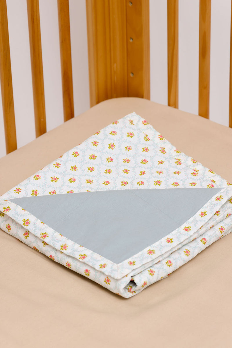 Victoria/Dove - Linen Quilted Blanket